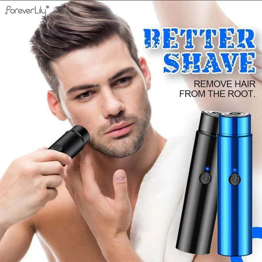 Mini Electric Shaver Portable Razors Leg Underarm Body Epilator Hair Beard Trimmer Travel Rotary Hair Remover