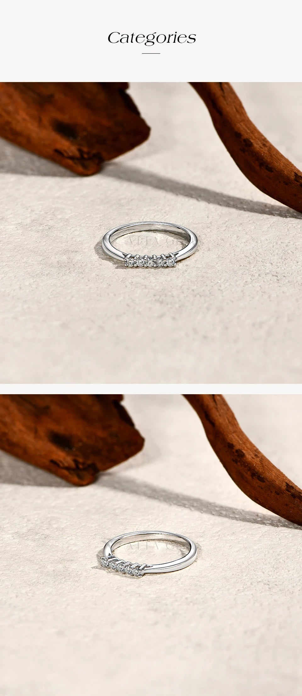 ATTAGEMS 925 Sterling Silver Moissanite Rings DVVS1 Round Cut 2.0mm Stackble 18K Gold Plated Wdeding Ring for Women Fine Jewelry