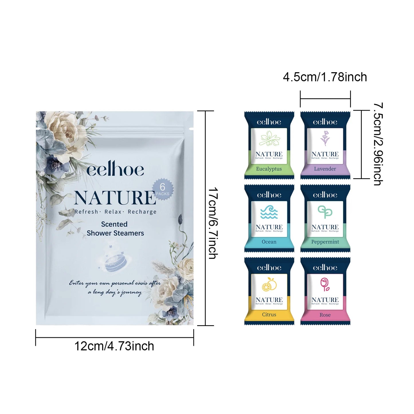 Portable Aromatherapy Shower & Bath Tablets - Deeply Cleanses Skin, Locks in Moisture, Refreshing & Long-Lasting Fragrance