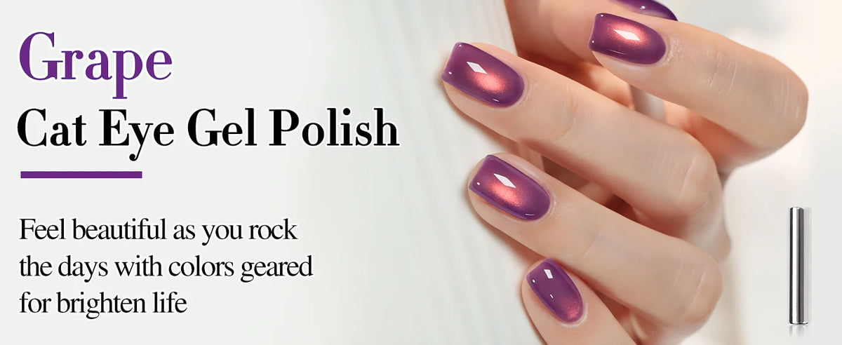 Makartt Cat Eye Gel Nail Polish, 10ml Glitter Holographic Nail Polish with Magnet, Reflective Translucent UV Gel Manicure