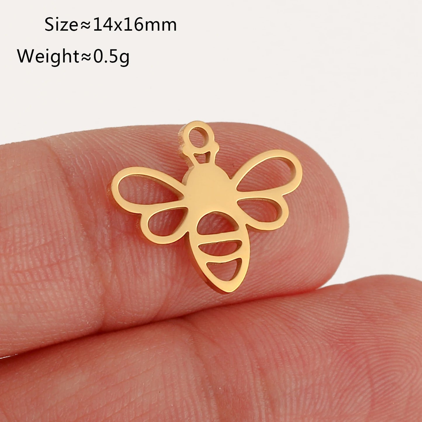 5Pcs Spring Bee/Butterfly/Beelet Charms Stainless Steel Scarab Moths Pendants DIY  Necklace Bracelet Jewelry Making Accessories
