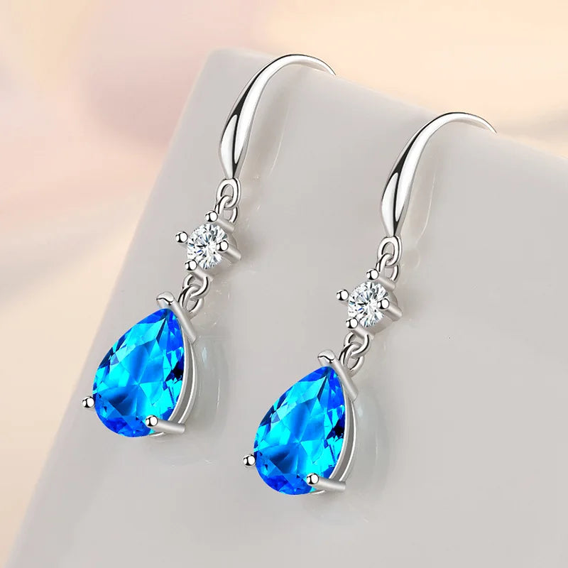 925 Sterling Silver Earrings luxury Circle Zircon Hoop Earring for Grils Woman Wedding party Jewelry Gifts Fine Jewelry