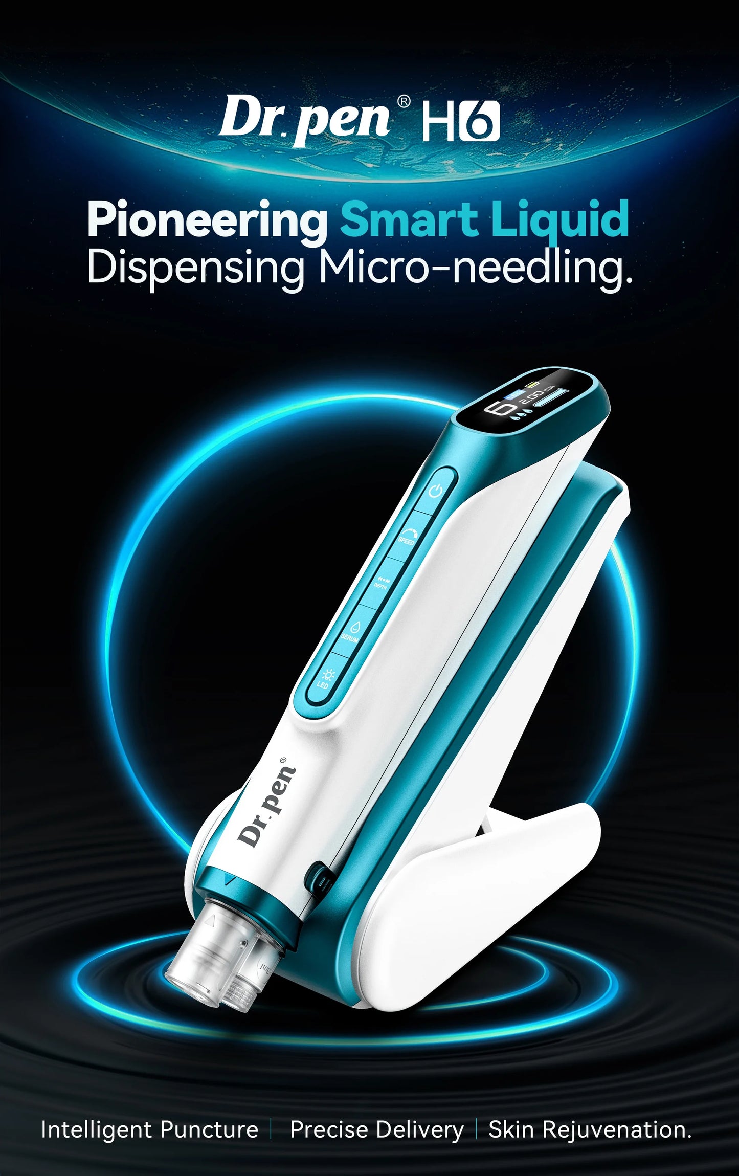 Dr. Pen H6 Derma Pen Advanced Serum Infusion Microneedling Pen with Light Therapy Needle length 0.25 MM
