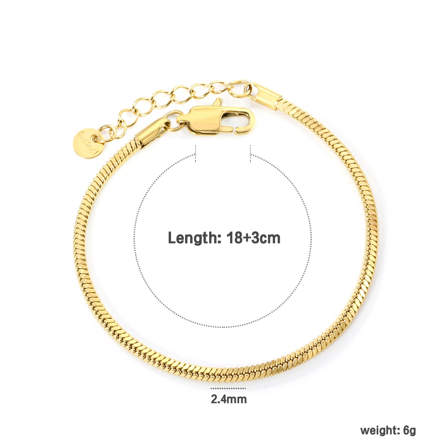 LUXUSTEEL 2-8mm Women‘s Stainless Steel Chain Bracelet Geometric Charm Chain Metal Female Bracelet Fashion Jewelry Party Gifts