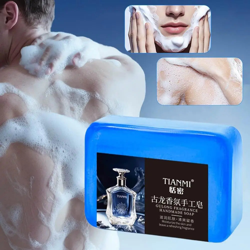 70G 1/2PCS Men's Cologne Soap, Perfume Soap, Bath Soap Face Wash Bath Body Soap Essential Oil Handmade Soap Skin Care