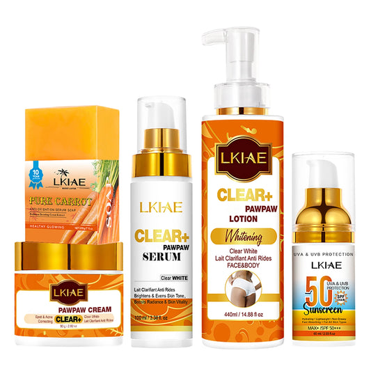LKIAE Whitening Women Set, With Vitamin C, Natural Papaya, Carrot, Remove Dark Spots, Melanin, Skin Moisturizer, Hydrating