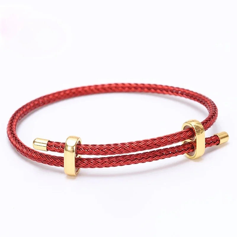 Fashion Leather Wirerope Bracelets  Fold-Over Clasp Adjustable DIY Hand Jewelry Accessories Best Gifts For Men Women