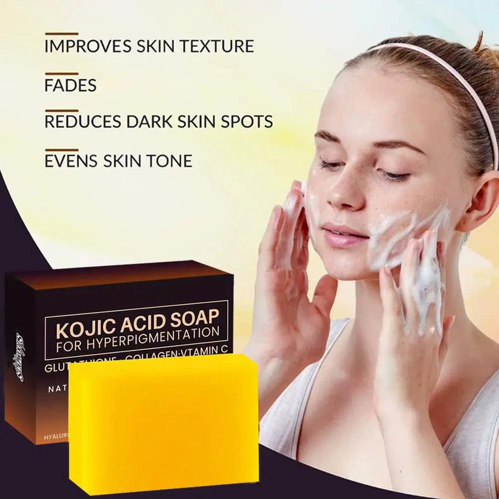 1/2Pack Kojic Acid Soap Handmade Soap Bar with Vitamin C, Retinol & Collagen, Skin Care Cleansing Dark Spot for Body & Face Wash