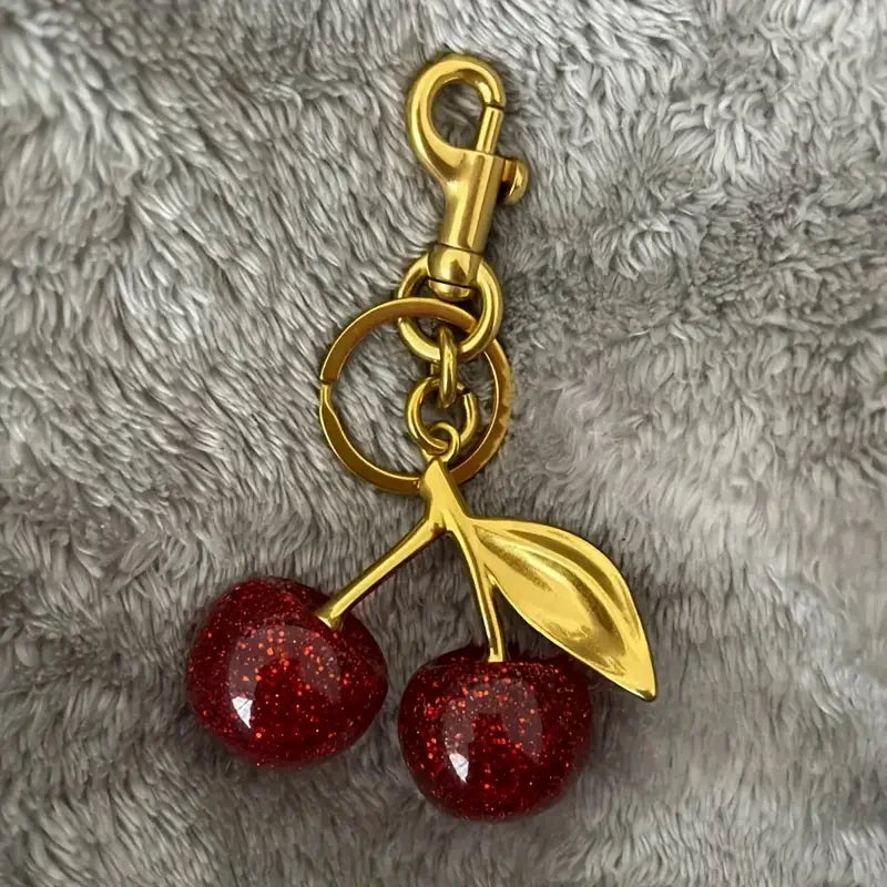 2 Styles Of Cherry Pendants Suitable For Coach Bags Women's Handbags, Shoulder Bags, And Keychain Accessories Bag Accessories