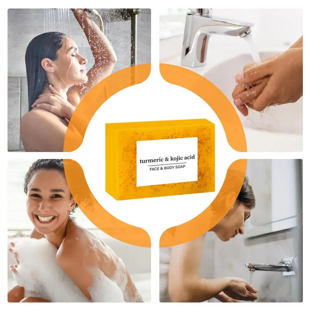 body soap bar Brightening Lemon Turmeric Soap Body Cleaning Lightening Dark Underarm Leg Body Cleansers Brightening Face Soap