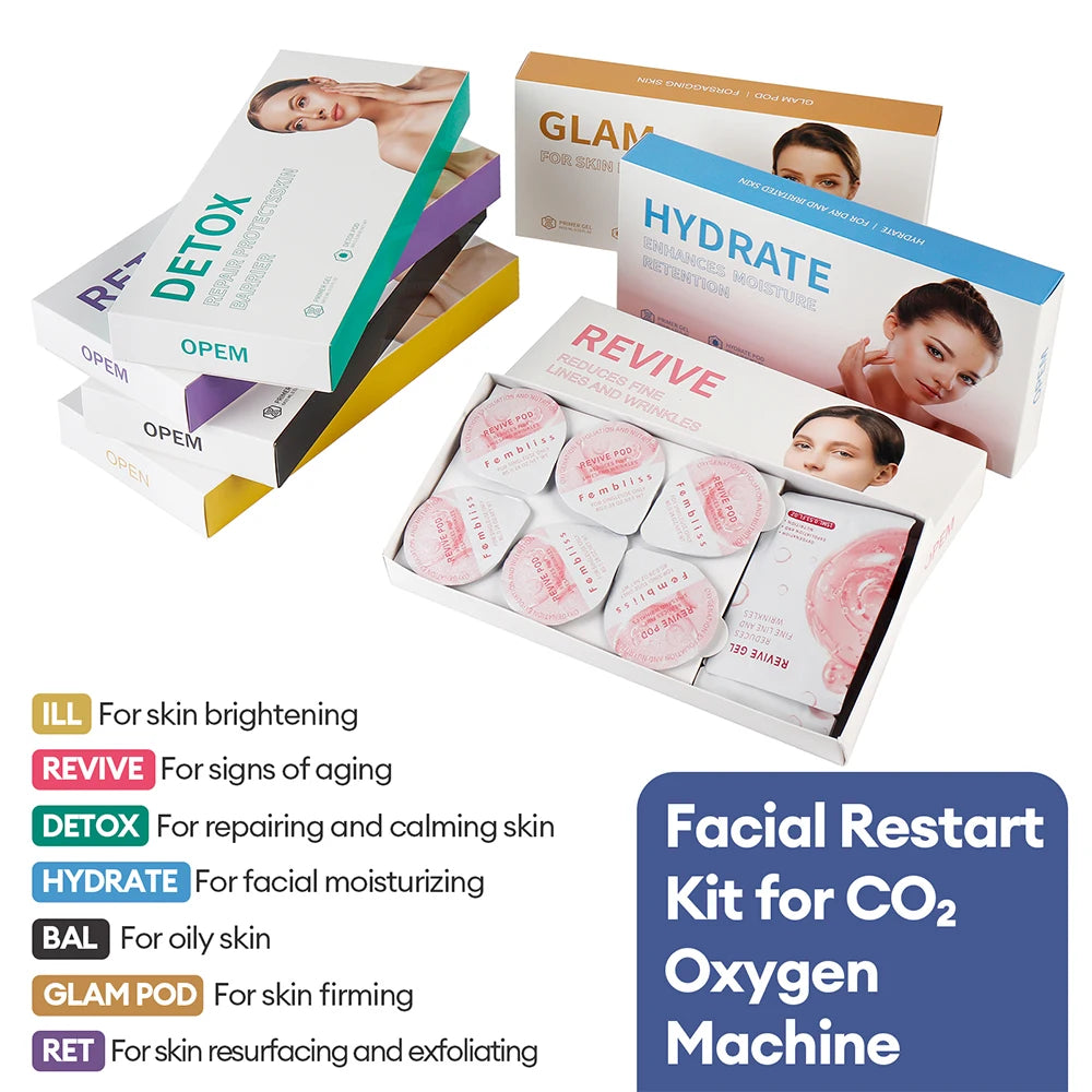 CO2 Pod Kit For Bubble Pen Bubble Aqua Facial Beauty Machine Face Cleaning SPA CO2 Capsule Gel Serum Pods Face Clean Skin Care