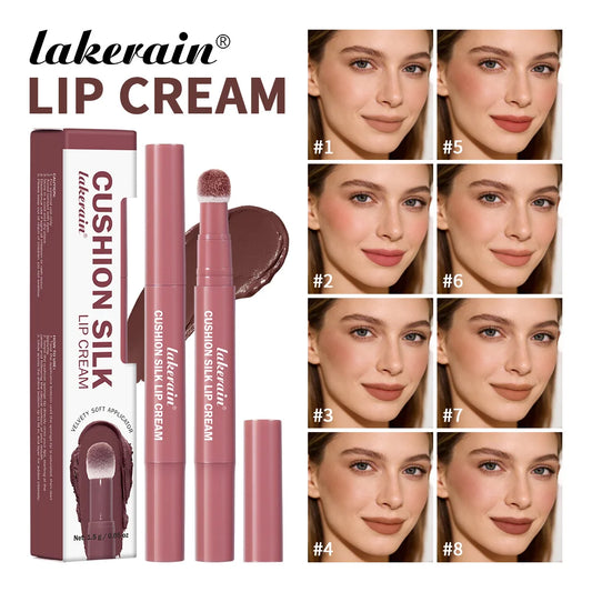 Cushion Silk Lip Cream Long Lasting Wear Waterproof Non Transfer Formula Matte Velvety Finish Lip Glaze Natural Cosmetics