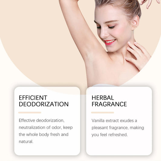 Vanilla Underarm Deodorizing Rod Lighten Odor Armpit Body Fragrance Antiperspirant Natural Moisturize Refreshing Deodorant Stick
