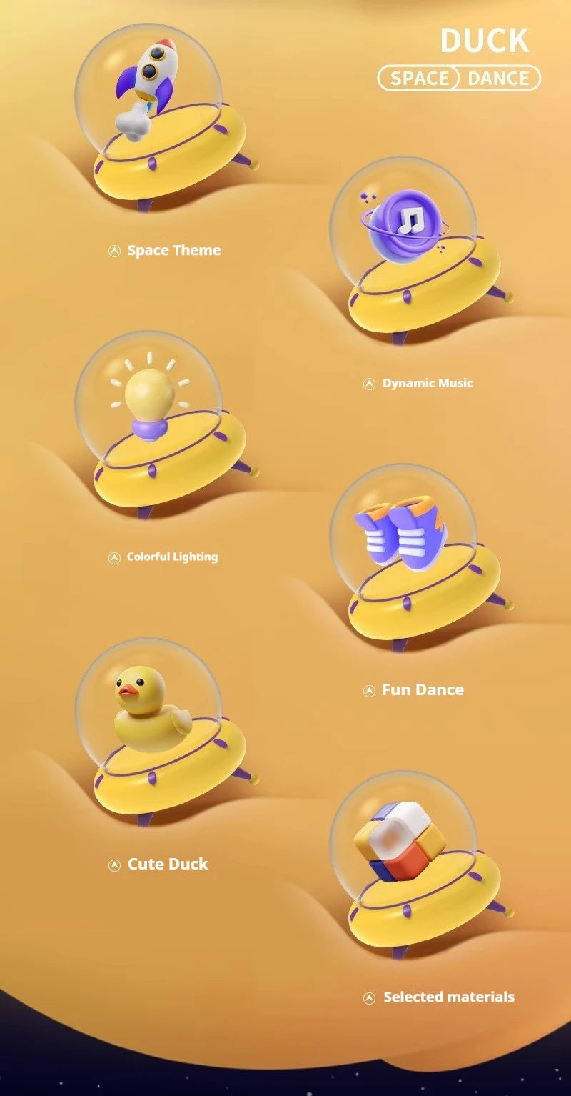 Hot Sale Electric Dancing Space Duck, Singing & Swaying Robot Toy, Interactive Educational Learning Gift for Kids