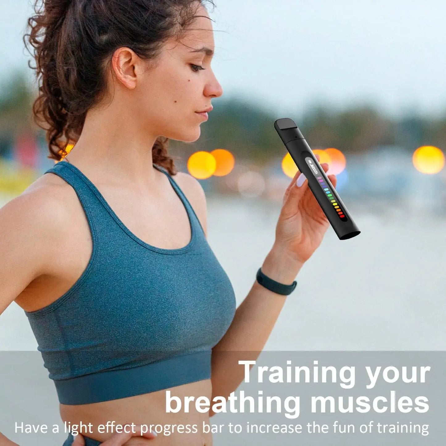 Breathing Training Device, Respiratory Muscle Training for Better Breathe, Guided Smart Breathing Exercise Assistant