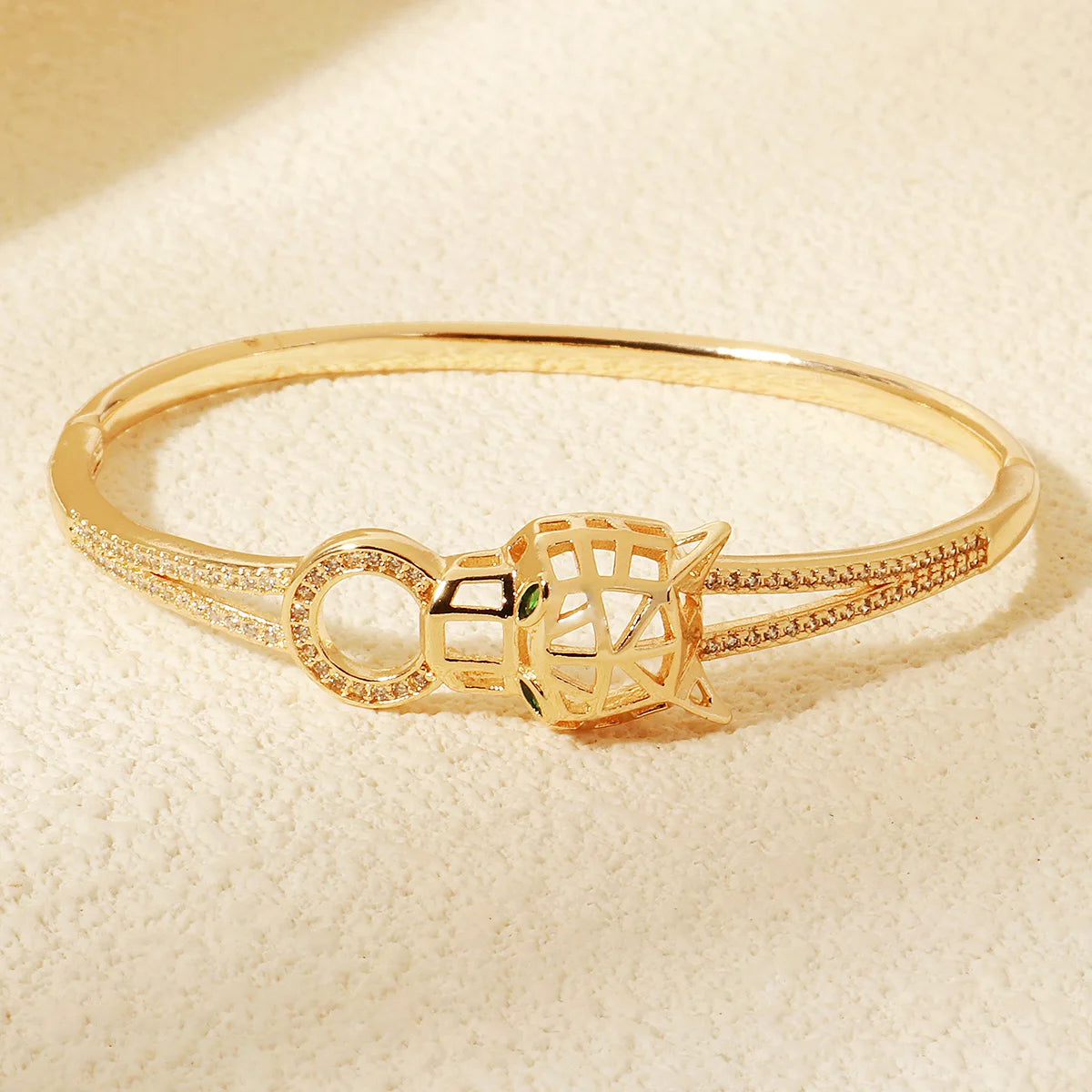 Miallo Fashion Golden Women's Snake Stainless Steel Bracelets Green Eyes Summer Bangles Brand Jewelry Accessories As Gifts