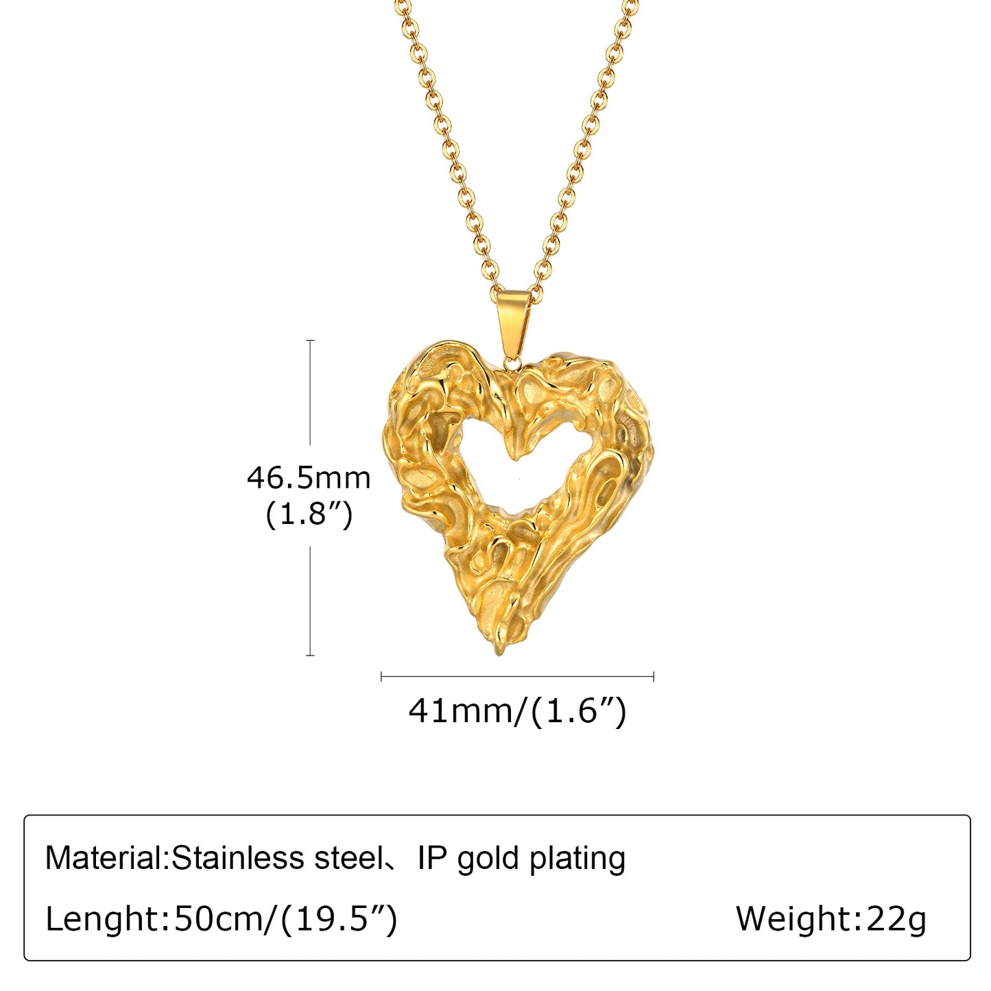 Stainless Steel Love Heart Pendant Necklace , Adjustale Link Paperclip Chain For Women Birthday Girls