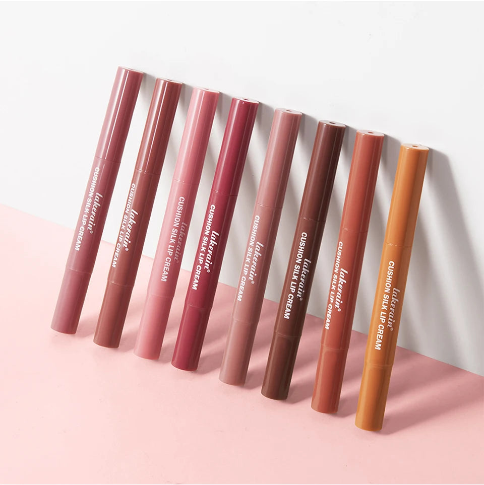 Cushion Silk Lip Cream Long Lasting Wear Waterproof Non Transfer Formula Matte Velvety Finish Lip Glaze Natural Cosmetics