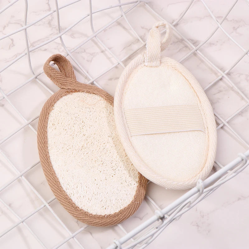【Natural Loofah Body Scrubber Soft Exfoliating Sponge Shower Brush Cleaner Pad Body Skin Care Tool Bath Exfoliator Shower Puff】