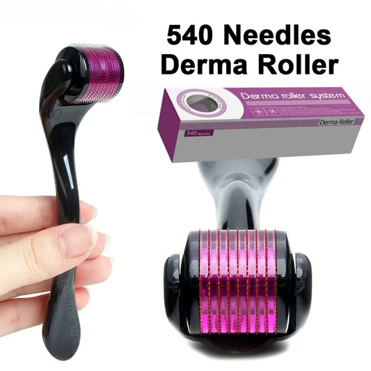 540Pins 0.25mm Titanium Derma Roller Hair Beard Microneedle Roller for Facial Skin Care Body MTS Micro Needle Roller