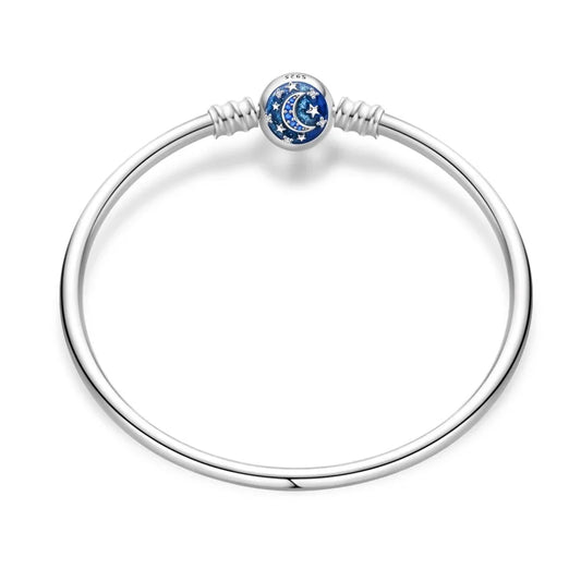 925 Sterling Silver Universe and Galaxy Bracelets For Women Fit DIY Charms Bead Fine Birthday Party Jewelry