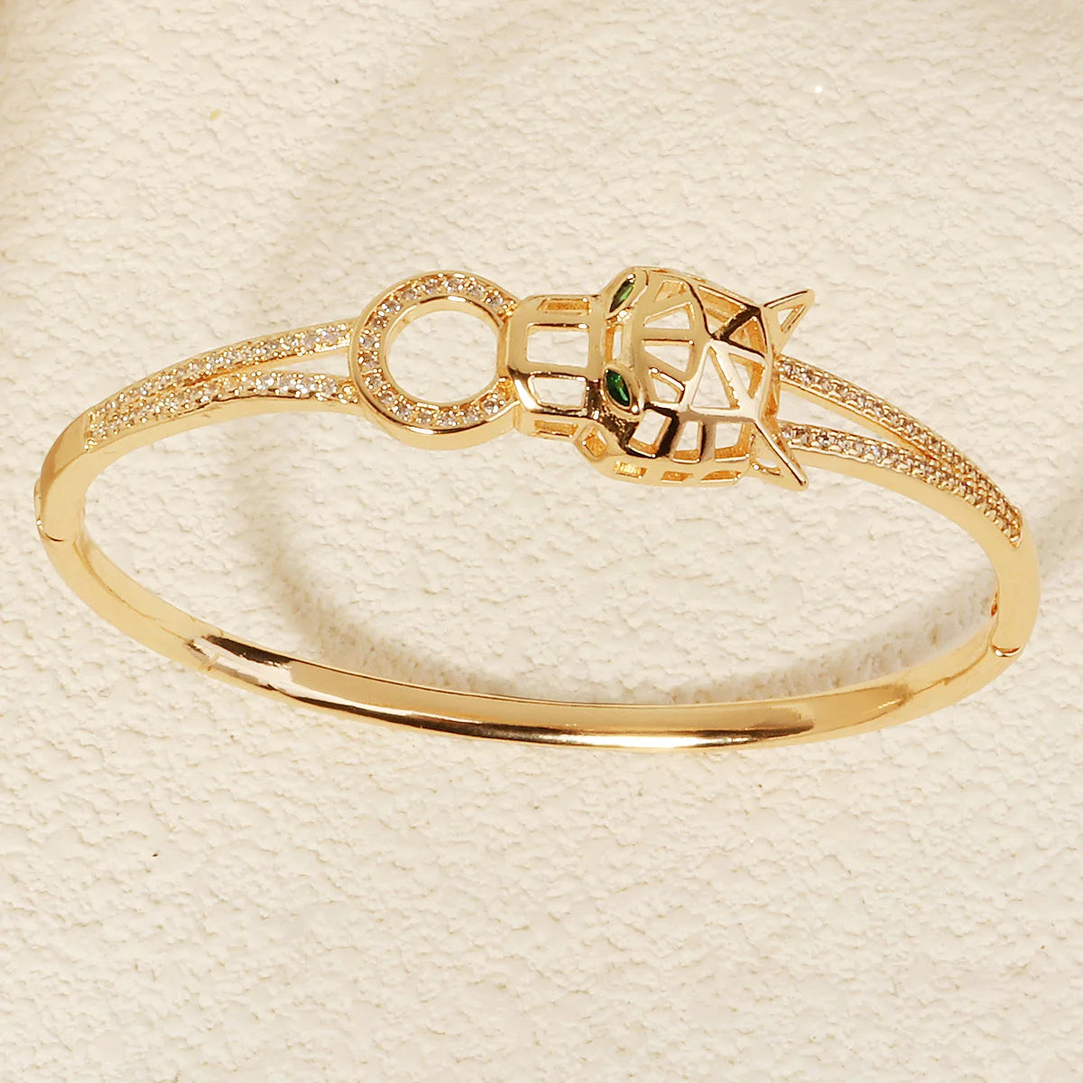 Miallo Fashion Golden Women's Snake Stainless Steel Bracelets Green Eyes Summer Bangles Brand Jewelry Accessories As Gifts