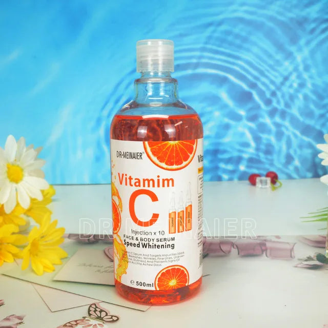 500ML Vitamin C AHA HYALURONIC& NICOTINAMIDE Face Serum Spots Eraser Corrector Whitening Moisturizing Lightening Body Cream