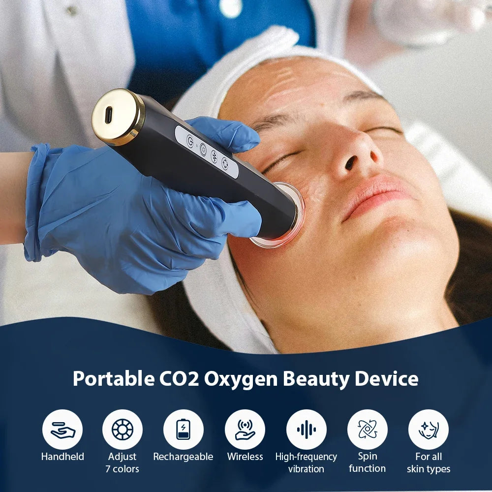 2025 New Design  Portable CO2 Oxygen Bubble Pen Rechargeable Exfoliate Device Handheld Facial Clean Machine SPA Beauty Capsules