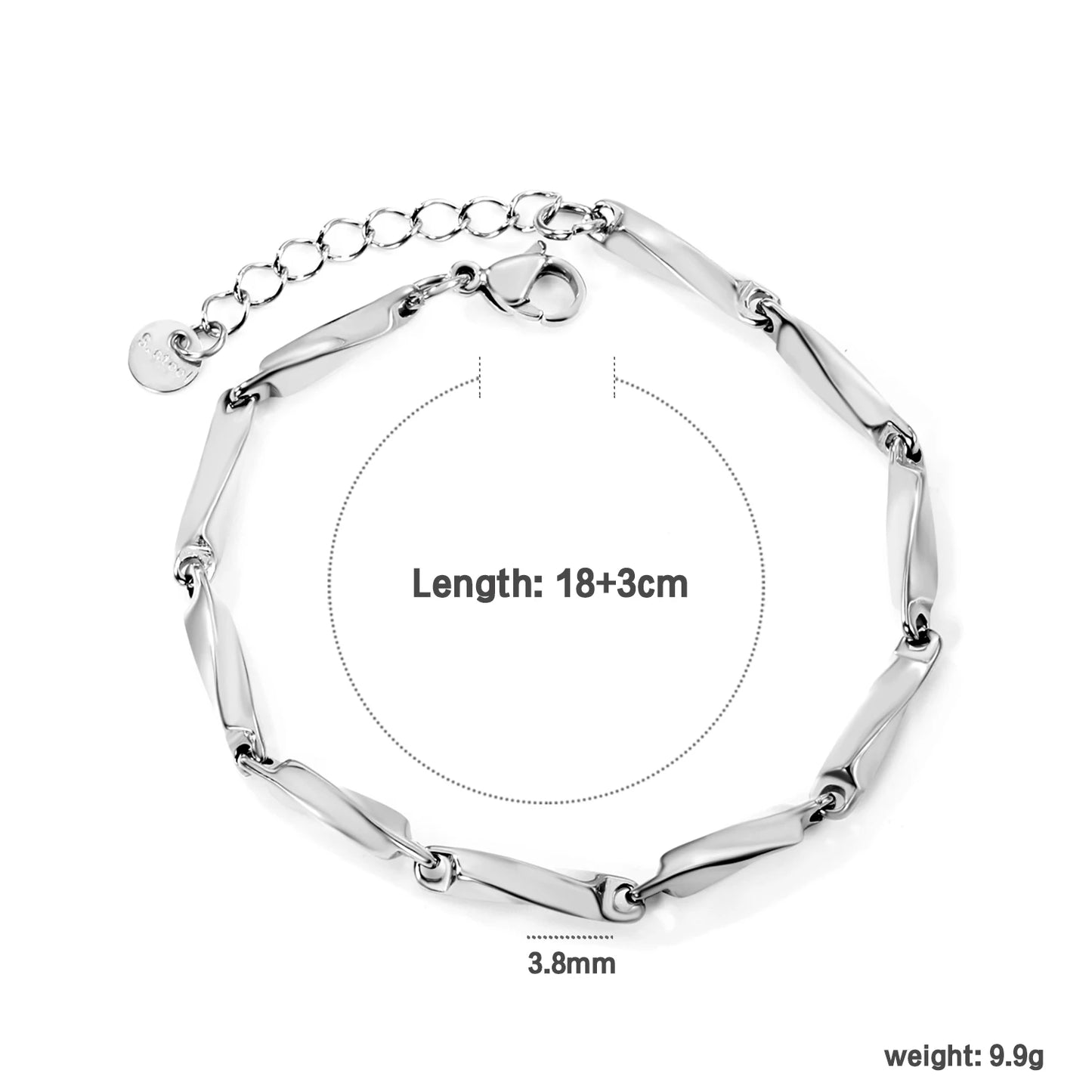 LUXUSTEEL 2-8mm Women‘s Stainless Steel Chain Bracelet Geometric Charm Chain Metal Female Bracelet Fashion Jewelry Party Gifts