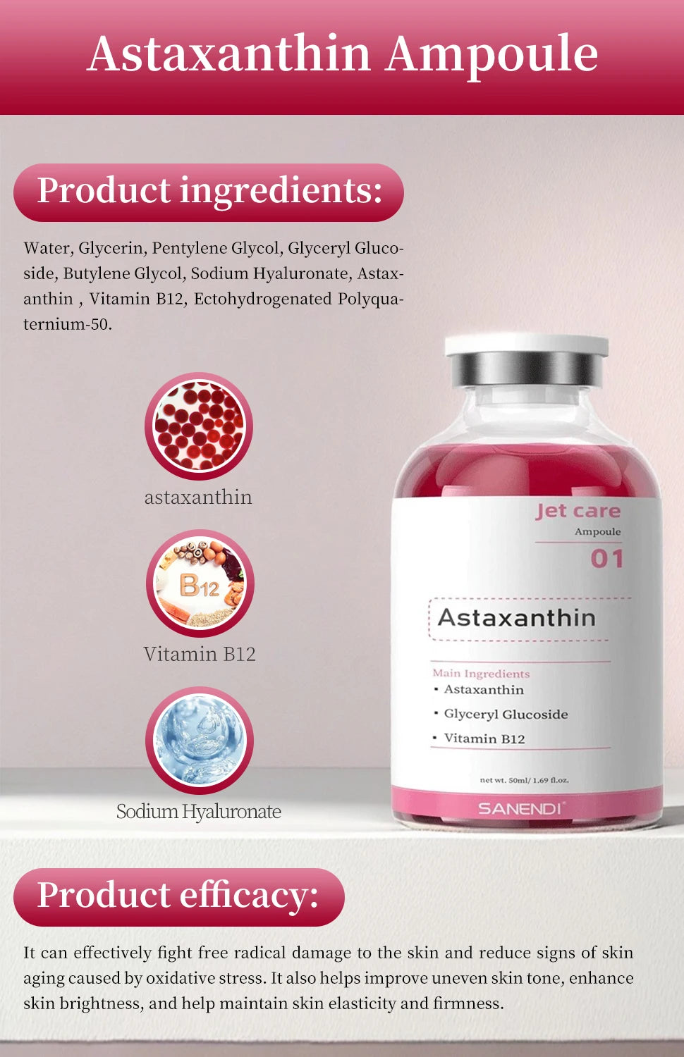2025  Jet Peel serum Ampoules Skincare Anti Aging Hyaluronic Acid Niacinamide Vitamin C E Skin Care Face Serum Facial Whitening