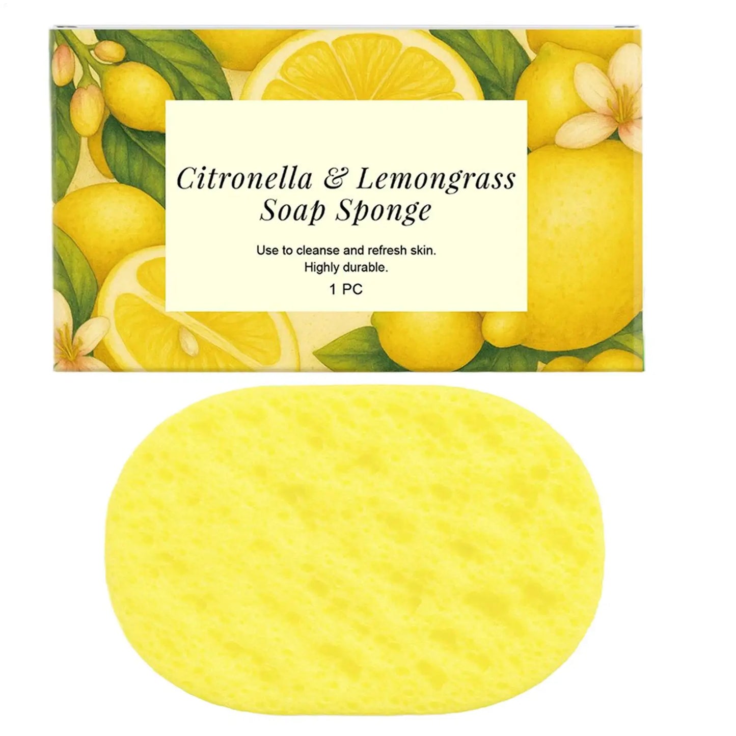 Lemongrass Lemon Bath Sponge Exfoliating Remove Oil Control Daily Body Cleansing Refreshing Brightening Skin Shower Use