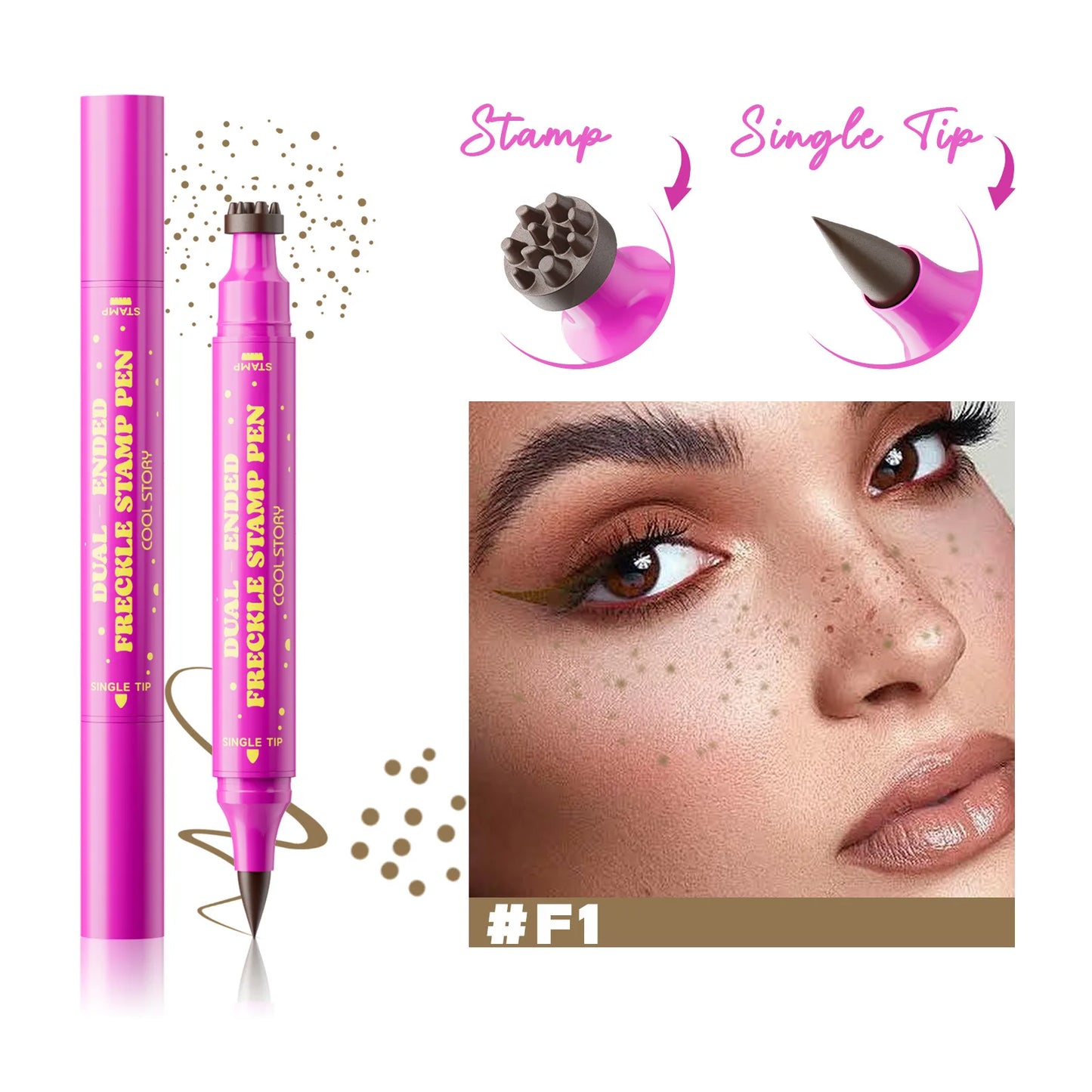 Double Eyeliner Freckles Pen All-in-One Natural Waterproof Lasting Seal Spot Pen Natural Simulation Concealer Pen Makeup Tools