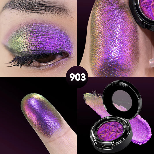 CHARMACY Multichrome Glitter Eyeshadow Set with Primer Long-lasting High Chrome Pigment Eye Shadow Cosmetic Makeup for Women