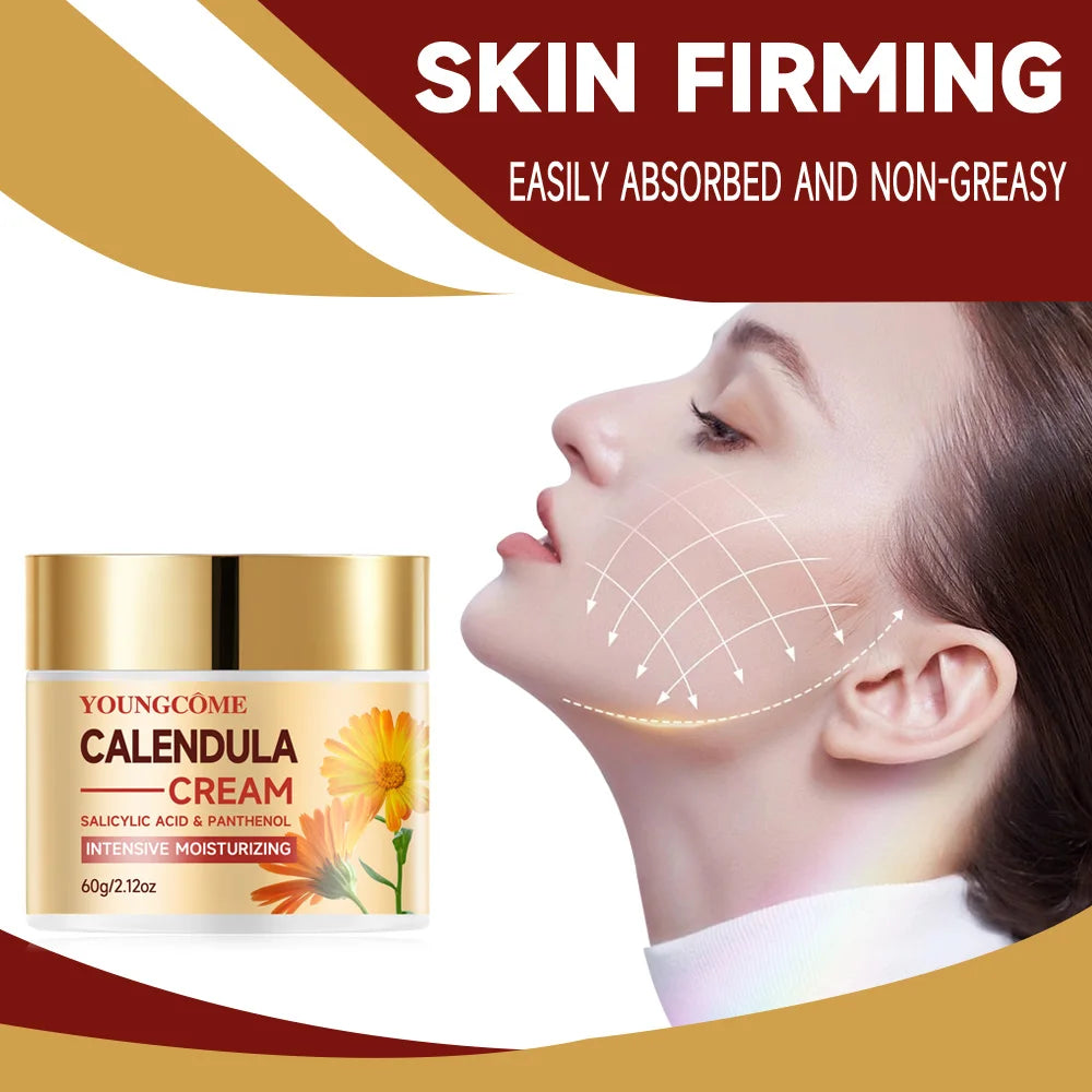 YOUNGCOME Calendula Face and Neck Moisturizing Face Cream Anti Aging Shrink Pore Whitening Cream Wrinkles Firming Skin Care