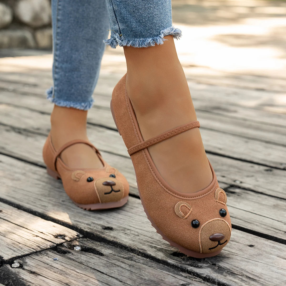 Women's Ballet Flat Woman Mary Jane Single Shoes Pregnant Mother Non slip Soft Bottom Soft Surface Walking Loafers Summer