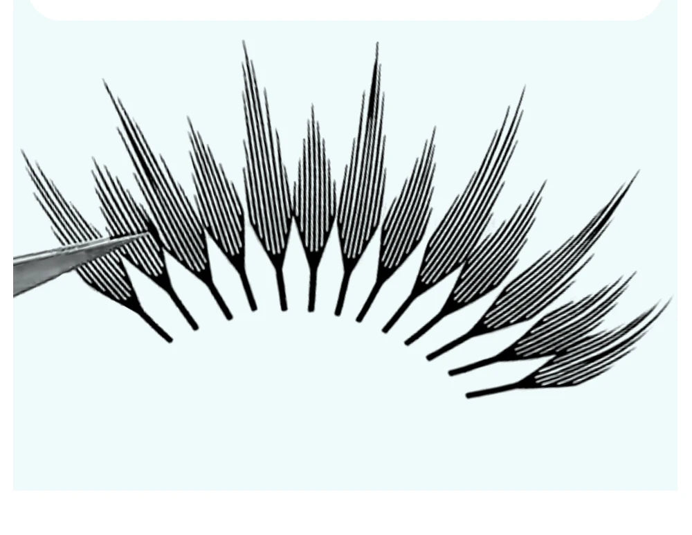 NATUHANA Narrow Spiky Premade Fans Fairy Wings Eyelash Extensions Anime Manga Style Soft Wispy Volume Lashes DIY Salon