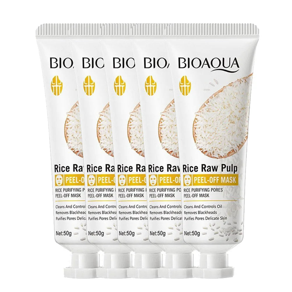 BIOAQUA Rice Raw Pulp Face Peel Off Mask Purifying Pores Clean Whitening Remove Blackheads Peeling Facial Masks Skin Care
