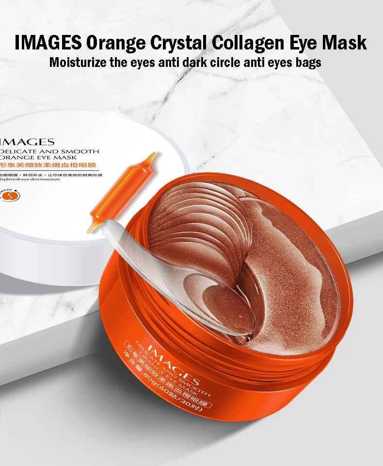 60pcs/box IMAGES Vitamin C Grape Crystal Collagen Eye Mask Anti Dark Circles Eyes Bags Moisturizing Eye Patches Eyes Skin Care