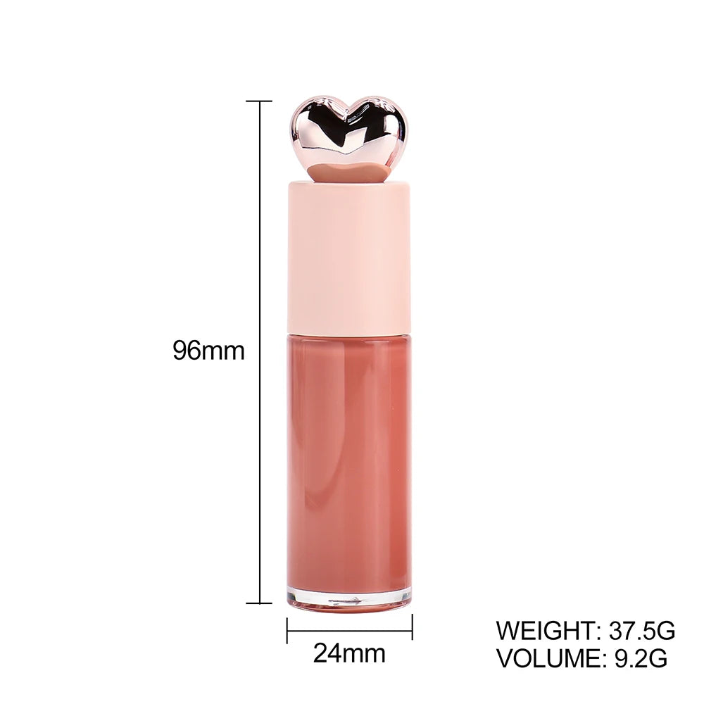 Private Label Love Heart Cover Non-stick Waterproof Lip Gloss Custom Logo Matte Pearl Long-lasting Non-fading Makeup Wholesale