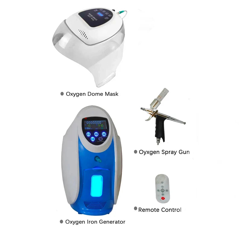 Korea O2toderm Oxygen Facial Machine Oxygen Skin Rejuvenation Spray Gun Anti Aging Oxygen LED Dome Therapy Beauty Machine
