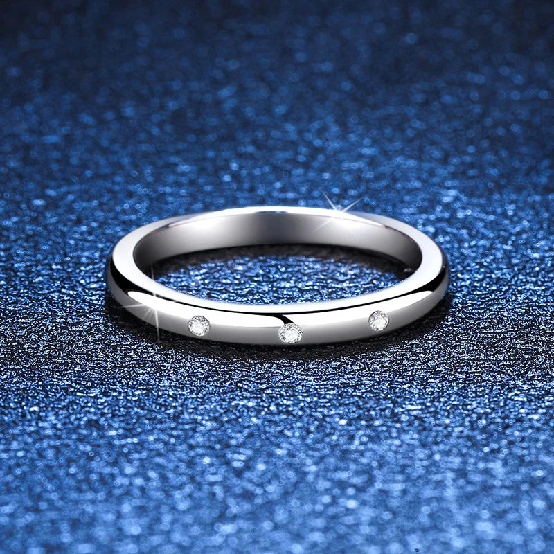 NeeTim Moissanite Ring for Women S925 Solid Silver with White Gold Plated Diamond Wedding Bridal Band Luxury Jewelry Gift