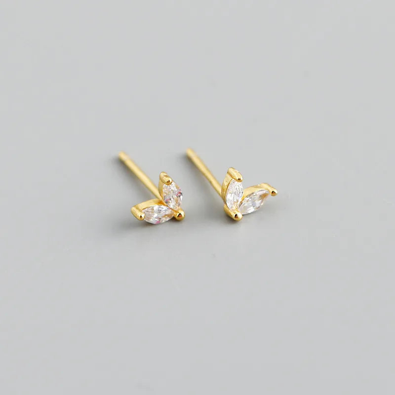 INZATT Real 925 Sterling Silver 5mm Horse Eye Zircon Mini Stud Earrings for Women Classic Fine Jewelry Ear Hole Care Accessories