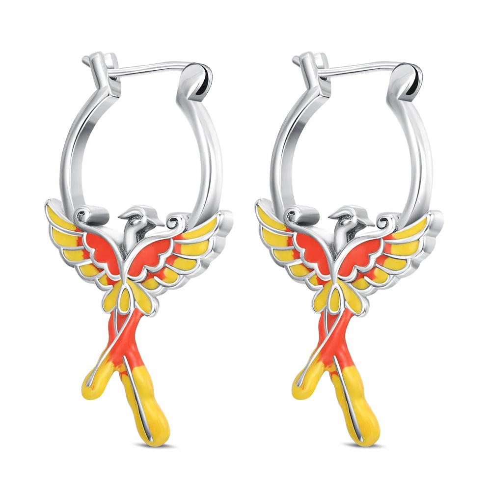 New Hoops Earrings Original 925 Sterling Silver Blue Zircon Phoenix Earrings Luxury Elegant Women's Jewelry Anniversary Gifts