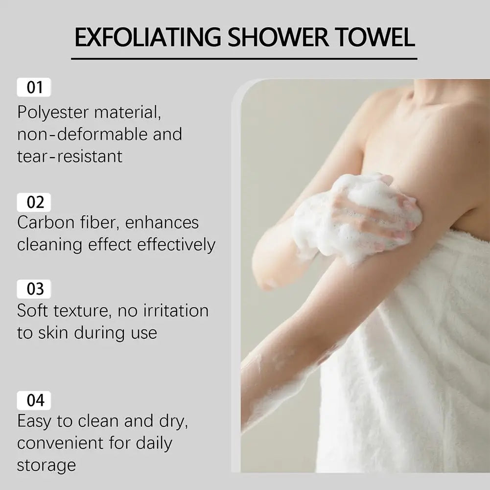 Bath Towel Exfoliating Deep Cleansing Shower Towel Skin Care Exfoliating  Brush Tool Bath Accessory Black, Pink