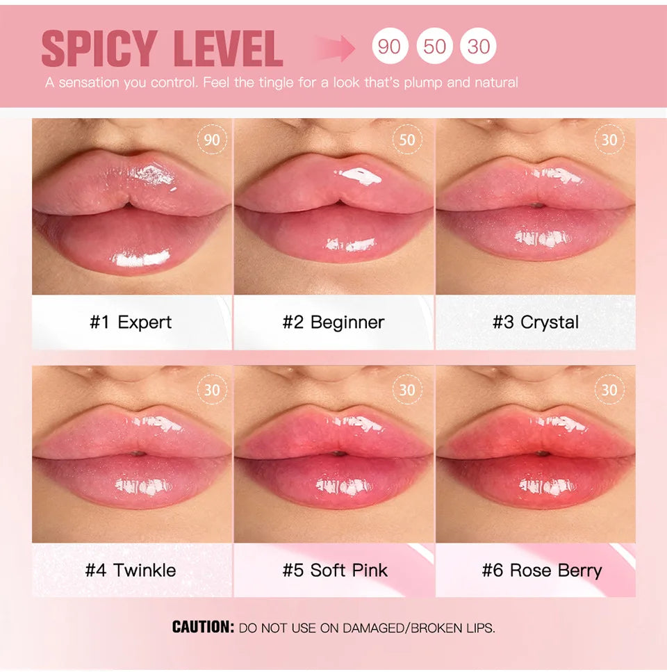 Lip Plumper Oil,Instant Plumping Clear High-Shine Gloss Hydrating Nourishing Volumizing Lip Gloss,Long-Lasting Moisture Makeup