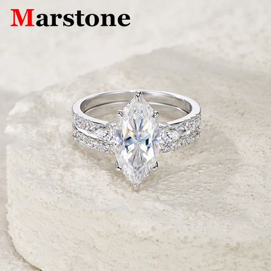 Full Moissanite D Color VVS1 Marquise Diamond Women's Ring Fine Jewlry Rings for Women Premium Fine Jewelry Rings for Women