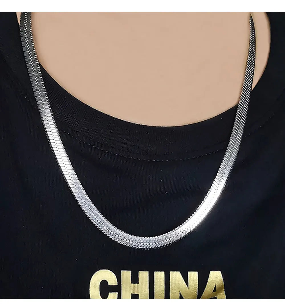 Blade Snake Chain Stainless Steel Necklaces Unisex Men Choker Width 2/4/5mm Herringbone Necklace For Women Jewelry Party Gifts