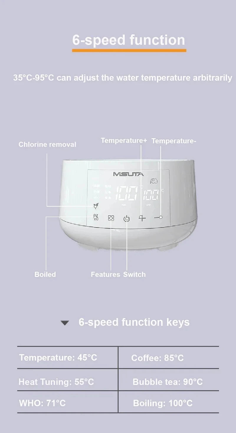 1200ml Smart Constant Temperature Milk Regulator Glass Kettle Baby Milk Powder Electric Kettle Multifunctional Milk Warmer 220V