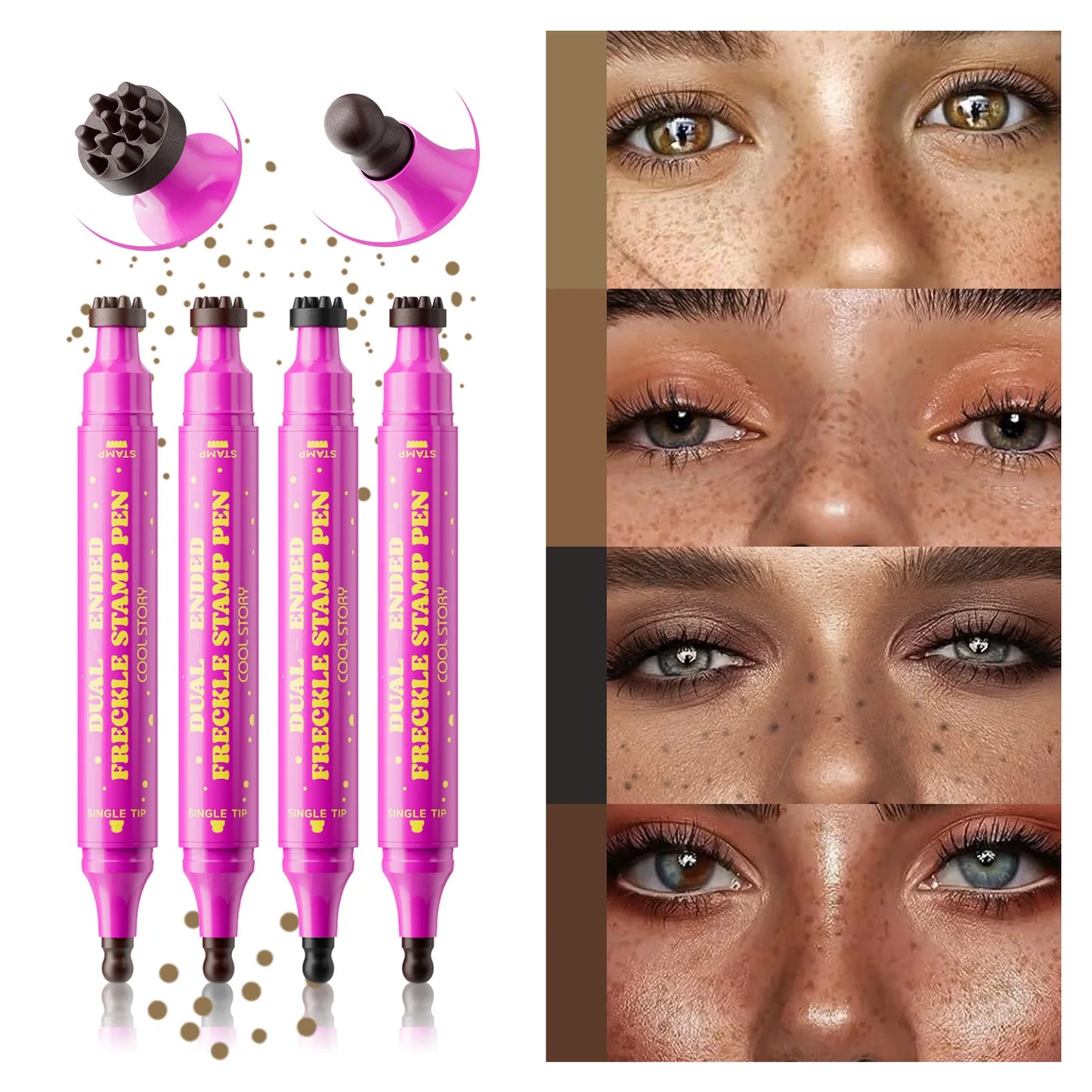 Double Eyeliner Freckles Pen All-in-One Natural Waterproof Lasting Seal Spot Pen Natural Simulation Concealer Pen Makeup Tools