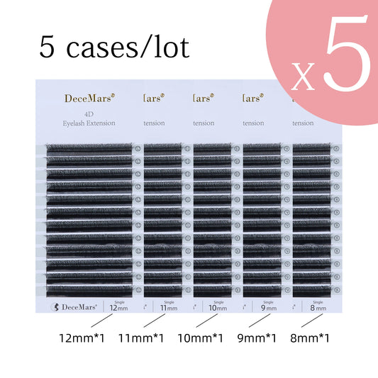 DeceMars Eyelash Extension 5 Cases/lot 4D - W Shaped Eyelash Extension